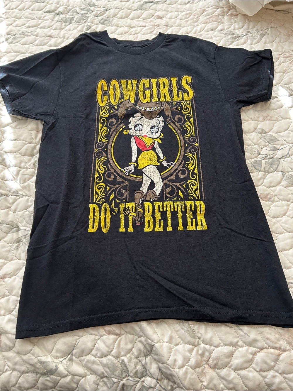 Cowgirls Do It Better Graphic  Tee - Black & Yellow